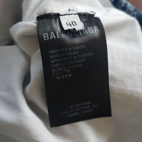 Balenciaga Blue Edgy Feminine Old Money Quiet Lux Godet Acid Wash Skirt Size 40 - Picture 4 of 10